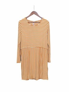 Dolan Left Coast yellow striped dress Medium classic comfort casual stretch NWT